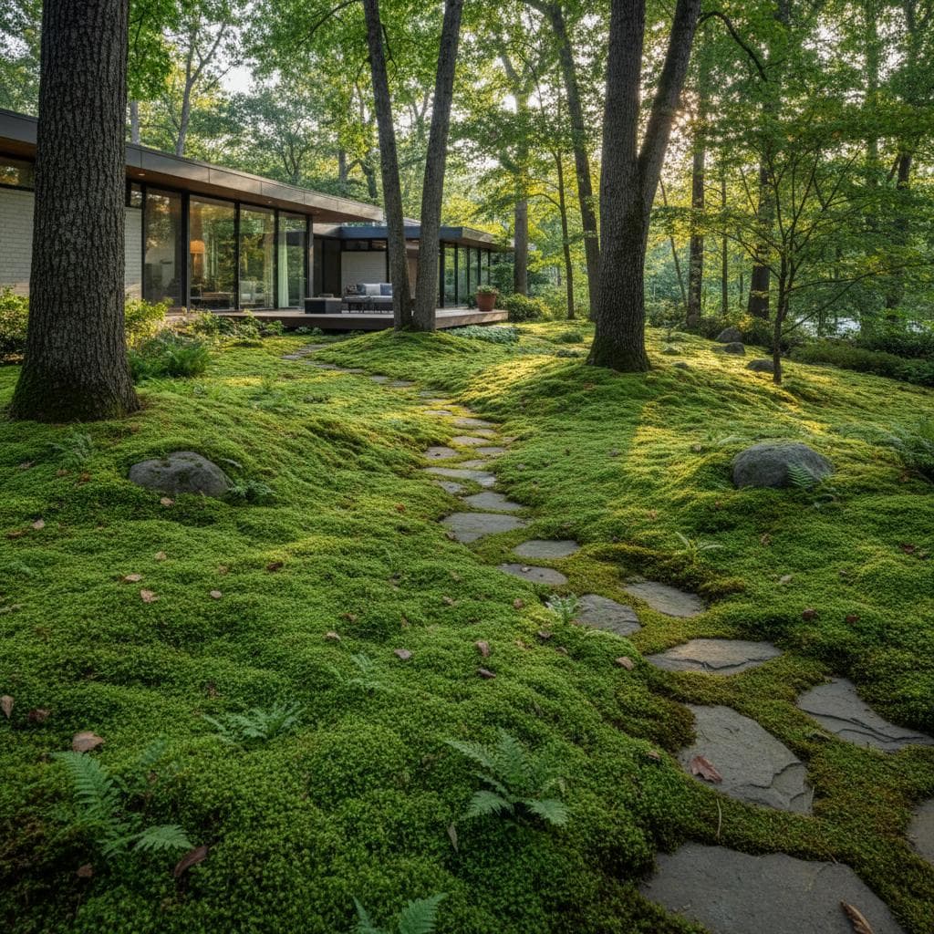 Featured image for Moss Lawns Thrive Where Grass Fails: No Mowing Required