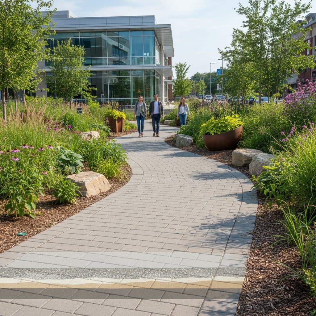 Featured image for Bioswales Turn Walkways Into Stormwater Filters