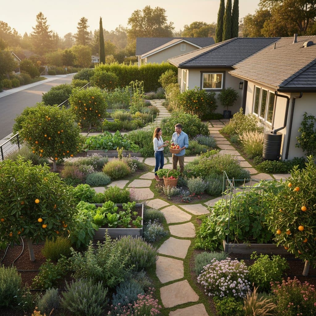 Featured image for Front Yards Cut Water Bills While Growing Food Year-Round