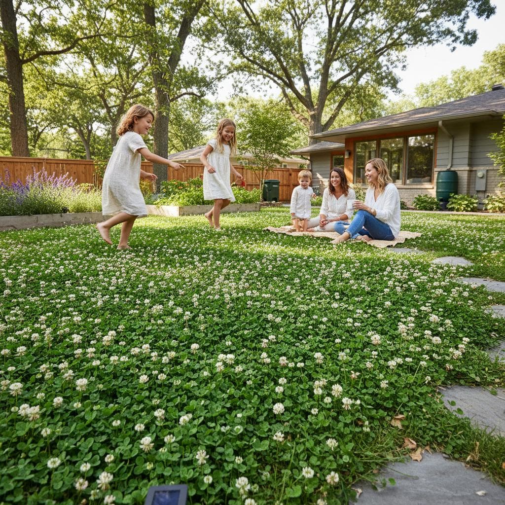 Featured image for Why Clover Lawns Beat Grass for Busy Families